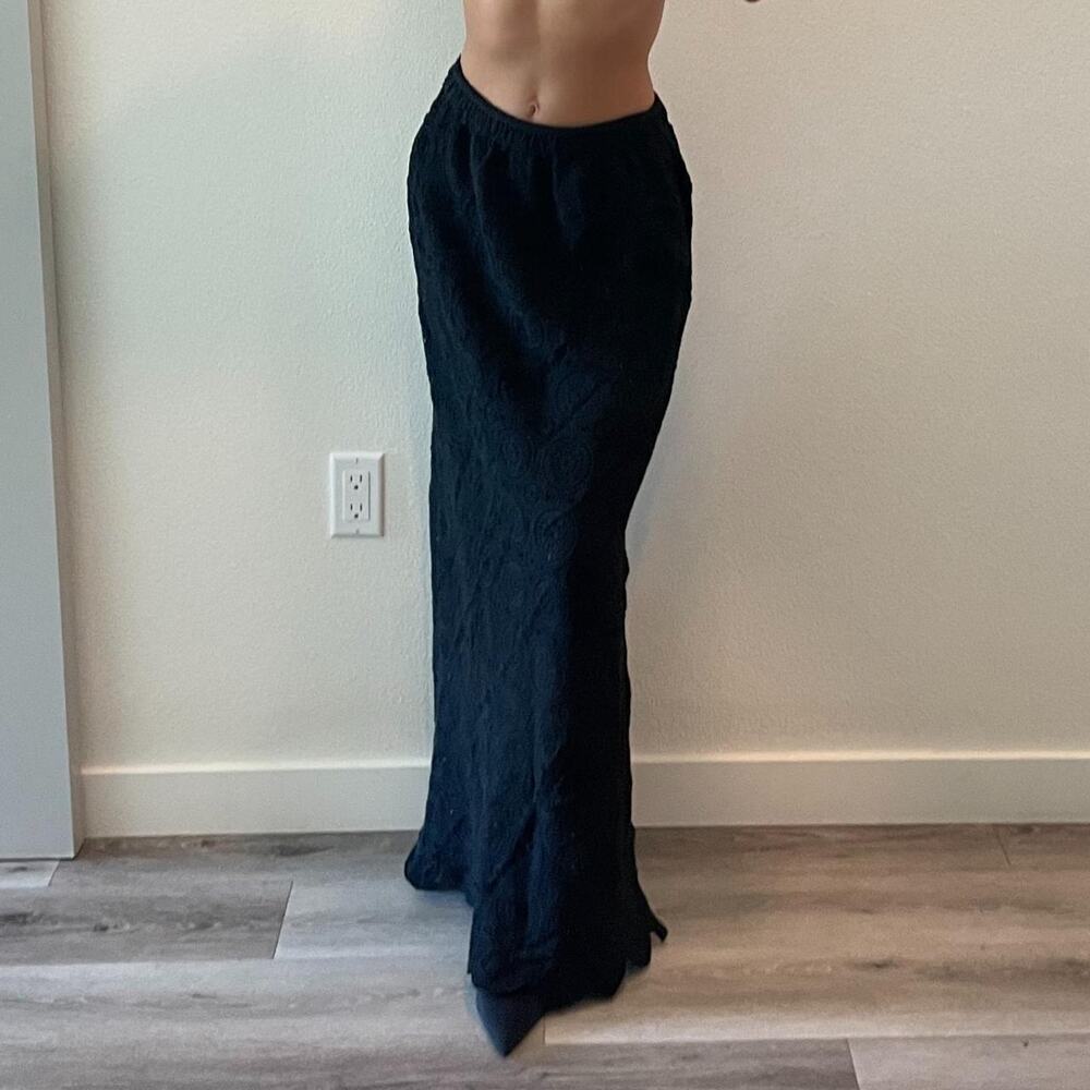 Black Knitted Maxi Skirt